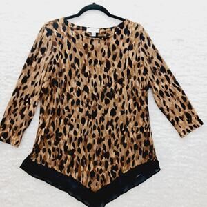 Blouse Leopard Animal Y2K Siren Glam Chic Bold Femme Going Out Top Luxe Size M